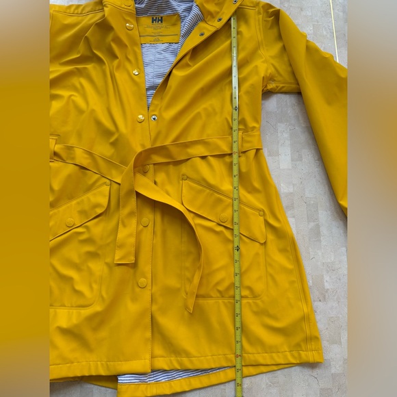 HELLY HANSEN Womens Yellow KIRKWALL II Windproof Hooded Raincoat Logo Lined - XL - Picture 6 of 13